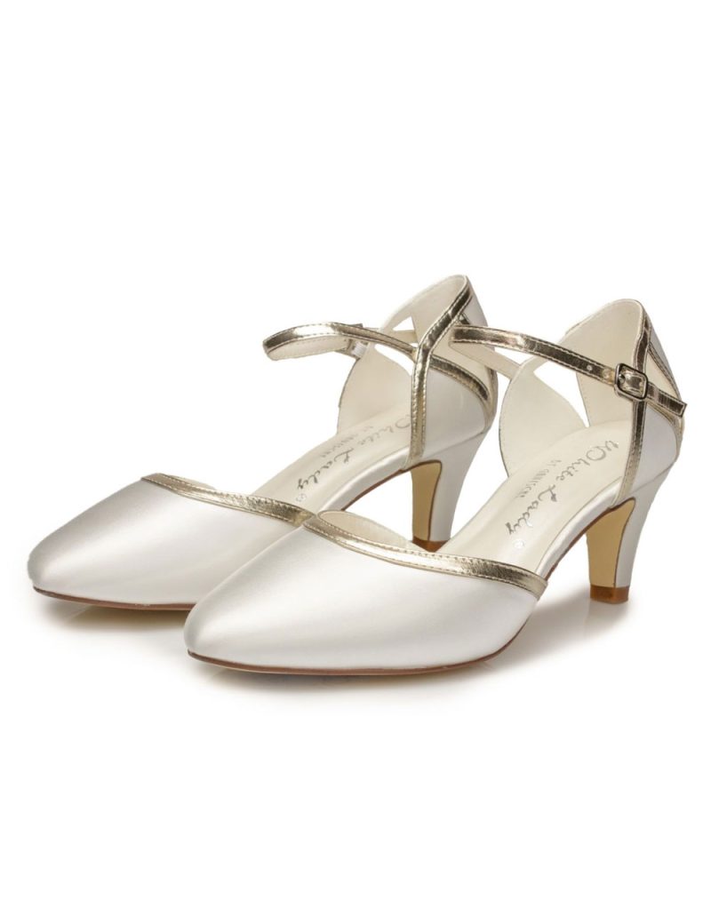 753 IVORY SATIN - EINFÄRBBARER BRAUTSCHUHE – Bild 3